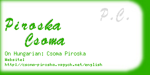 piroska csoma business card